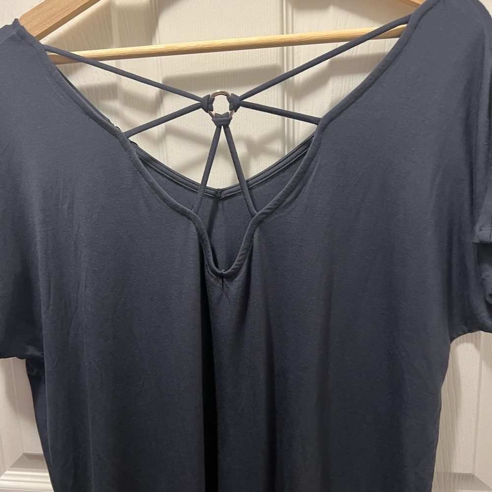 Papermoon - Small , Dark Grey Ampton Back Detail Knit Top, Brand New